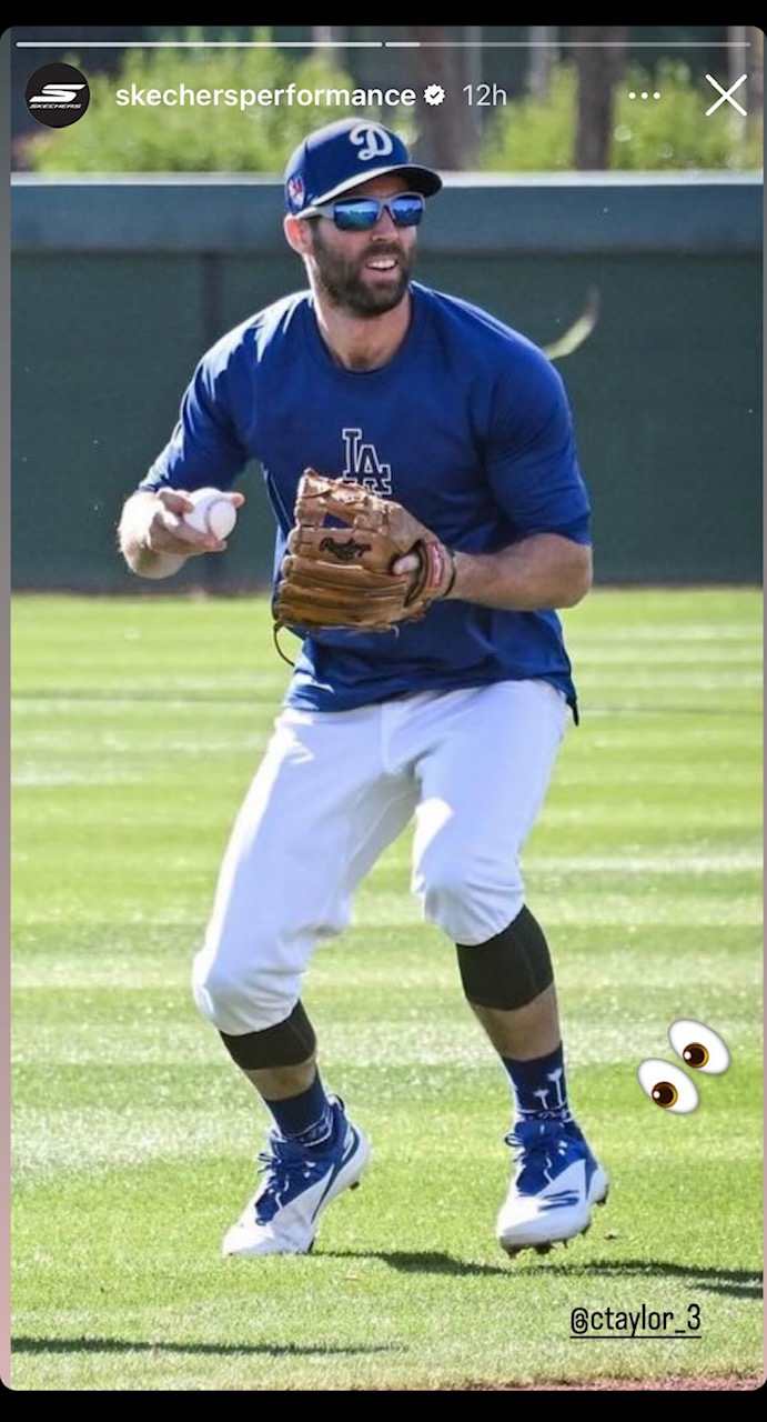 Los Angeles Dodgers infielder Chris Taylor during Spring Training.